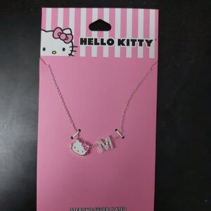 NWT Hello Kitty M Initial Necklace Sterling Silver